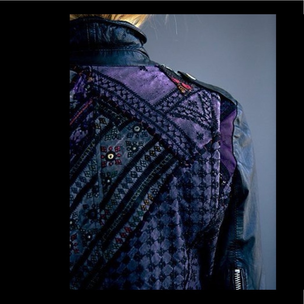 Muubaa Aztec Free People Leather Jacket RARE - Picture 5 of 16